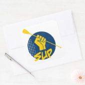 Power zum Aufstellen Quadratischer Aufkleber (Umschlag)