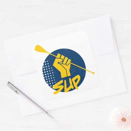 Power zum Aufstellen Quadratischer Aufkleber (Umschlag)