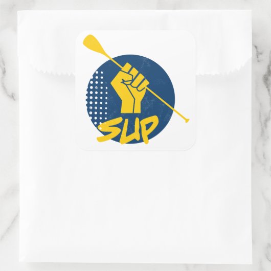 Power zum Aufstellen Quadratischer Aufkleber (Tasche)