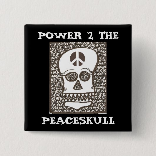 Power zum peaceskull Knopf Button (Vorderseite)