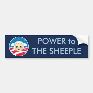 Power zum Sheeple (Obama) Autoaufkleber