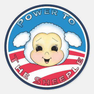 Power zum Sheeple (Obama) Runder Aufkleber