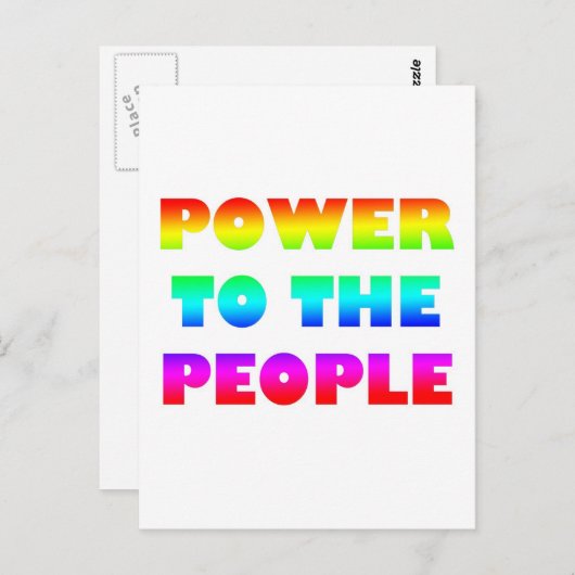 Power zur People Retro Style Protest Occupy Postkarte (Vorne/Hinten)