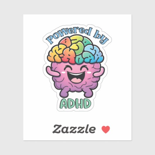 Powered by ADHD | Bewusstsein für Neurovielfalt Aufkleber (Blatt)