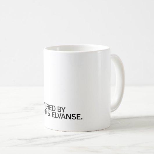 Powered By ADHD & Elvanse Kaffeetasse (VorderseiteRechts)