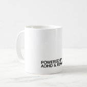 Powered By ADHD & Elvanse Kaffeetasse (Vorderseite Links)