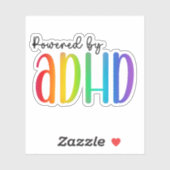 Powered by ADHD | Rainbow Typografie Aufkleber (Blatt)