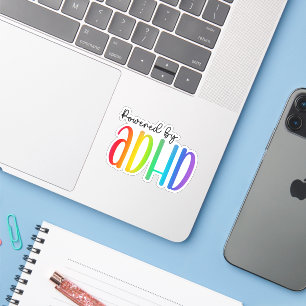 Powered by ADHD   Rainbow Typografie Aufkleber