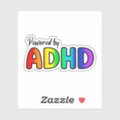 Powered by ADHD | Rainbow Typografie Aufkleber (Blatt)
