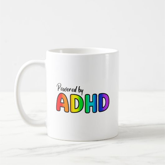 Powered by ADHD | Rainbow Typografie Kaffeetasse (Links)