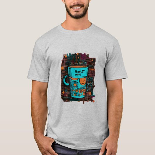Powered by AI and Coffee T-Shirt (Vorderseite)