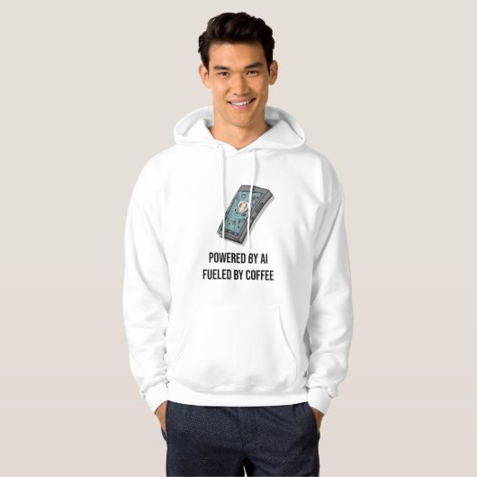 Powered By AI Fueled By Coffee Hoodie - Tech Geek (Vorne ganz)