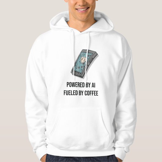 Powered By AI Fueled By Coffee Hoodie - Tech Geek (Vorderseite)