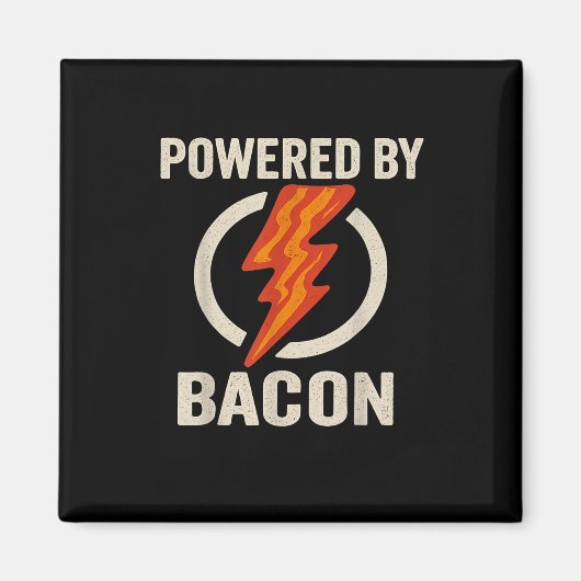 Powered by Bacon Funny Meat Lover Grillen Grill Ca Magnet (Vorne)