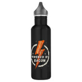 Powered by Bacon Funny Retro Feinschmecker Ästheti Edelstahlflasche (Links)