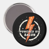 Powered by Bacon Funny Retro Feinschmecker Ästheti Magnet (Vorderseite/Rückseite)