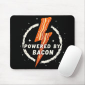 Powered by Bacon Funny Retro Feinschmecker Ästheti Mousepad (Mit Mouse)