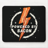 Powered by Bacon Funny Retro Feinschmecker Ästheti Mousepad (Vorne)