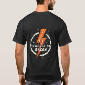 Powered by Bacon Funny Retro Feinschmecker Ästheti T-Shirt (Rückseite)