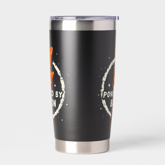 Powered by Bacon Funny Retro Feinschmecker Ästheti Thermobecher (Links)