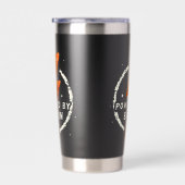 Powered by Bacon Funny Retro Feinschmecker Ästheti Thermobecher (Rechts)