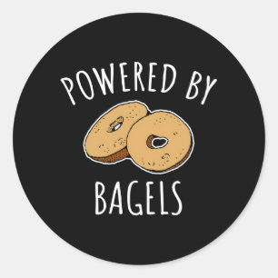 Powered by Bagels Bagel Runder Aufkleber