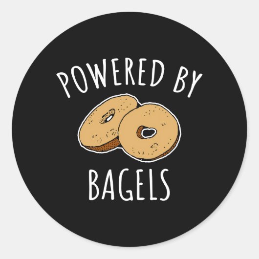Powered by Bagels Bagel Runder Aufkleber (Vorderseite)