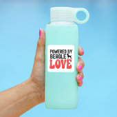 Powered By Beagle Love Quadratischer Aufkleber