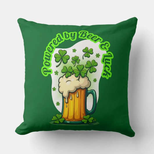 Powered by Beer St Patrick’s Day Shirt – almofada Kissen (Vorderseite)