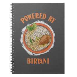 Powered by Biryani T - Shirt Notizblock