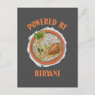 Powered by Biryani T - Shirt Postkarte