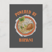 Powered by Biryani T - Shirt Postkarte (Vorderseite)