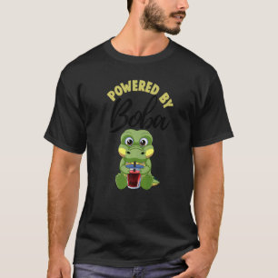 Powered by Boba Crocodile Women Boba Tea T-Shirt