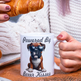 Powered by Boxer Kisses – Funny Boxer Dog Graphic Kaffeetasse