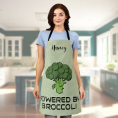 Powered by Broccoli Bold Green Personalisiert Name Schürze