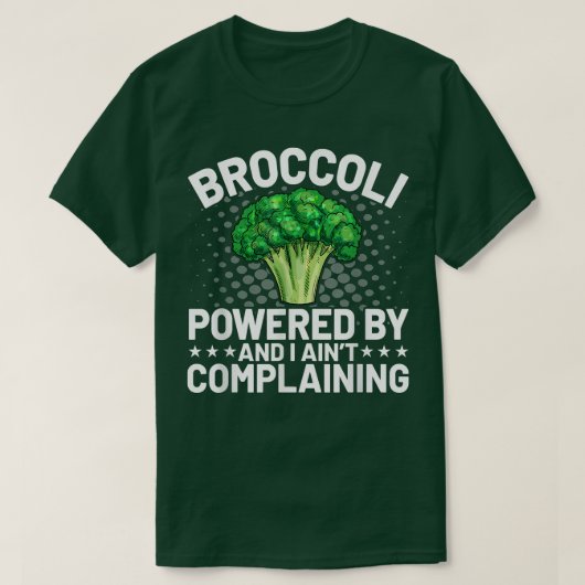 Powered by Broccoli Funny Broccoli Lover Vegan Ve T-Shirt (Design vorne)