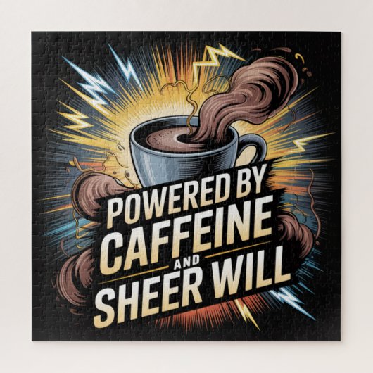 Powered By Caffeine And Sheer Will Puzzle (Vertikal)