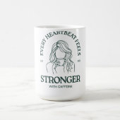 Powered by Caffeine & Heartbeats Verwandlungstasse (Zentrum)