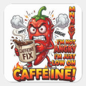 Powered By Caffeine Lustiger Aufkleber | Kaffee Li (Vorderseite)