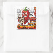 Powered By Caffeine Lustiger Aufkleber | Kaffee Li (Tasche)