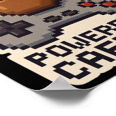 Powered By Caffeine Pixel Art Gamer Coffee Lover G Poster (Ecke)