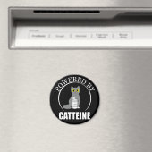 Powered by Catteine Funny Coffee Pun Coffein Magnet (In Situ (Geschirrspüler))