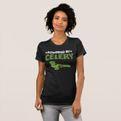 Powered by Celery Green Juice Food Veggie Liebhabe T-Shirt (Vorne ganz)