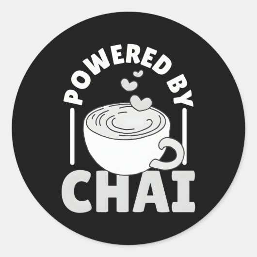 Powered by Chai Tea Masala Chai Runder Aufkleber (Vorderseite)