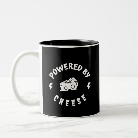 Powered By Cheese Zweifarbige Tasse (Links)