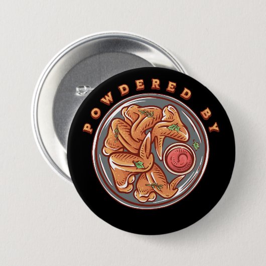 Powered by Chicken Wings Button (Vorne & Hinten)