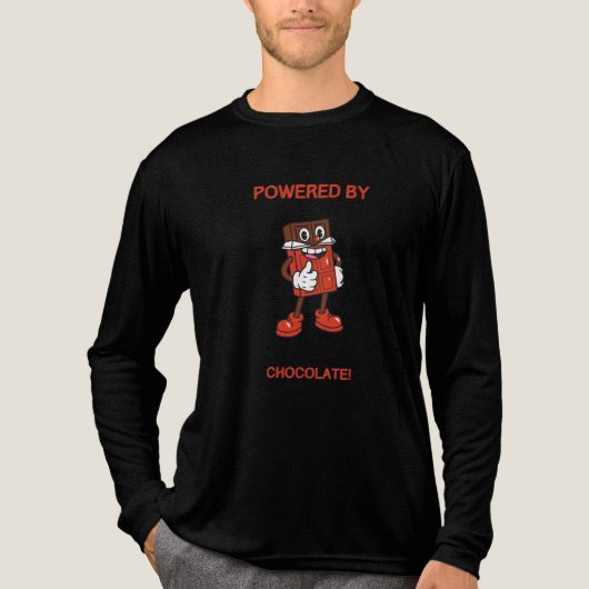 Powered By Chocolate | Funny Design Tri-Blend Shirt (Vorderseite)