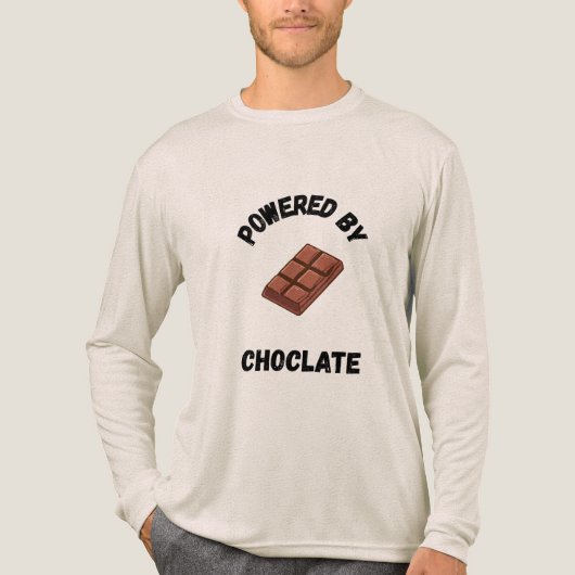 Powered By Chocolate | Funny Design  Tri-Blend Shirt (Vorderseite)