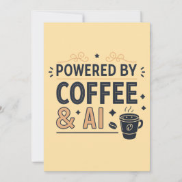 Powered by Coffee & AI Retro Tech Vector Feiertagskarte