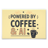 Powered by Coffee & AI Retro Tech Vector Fotodruck (Vorne)